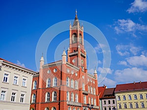 Kamenz town hall in spring