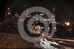 Kamianets-Podilskyi castele  night long exposure photo