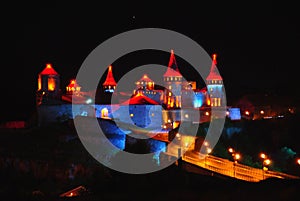 Kamianets-Podilskyi Castle at night (Fortress)