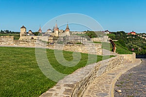 Kamianets Podilskyi Castle in summer, Ukraine