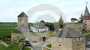 Kamianets Podilskyi castle at sunset, Ukraine