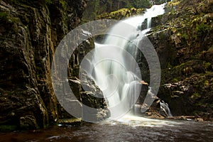 Kamienczyk waterfall, the highest waterfall in polish.