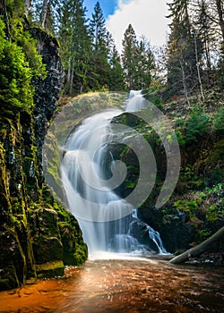 Kamienczyk waterfall in the mountains, Szklarska Poreba, Poland