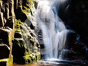 Kamienczyk waterfall near SzklarskaPoreba in Giant mountains or Karkonosze, Poland. Long time exposure