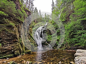 Kamienczyk Waterfall Wodospad Kamienczyka in Sudetes mountains near Szklarska Poreba, Poland