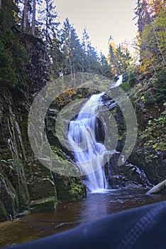 Kamienczyka Waterfall in Sklarszka Poreba, Poland