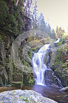 Kamienczyka Waterfall in Sklarszka Poreba, Poland