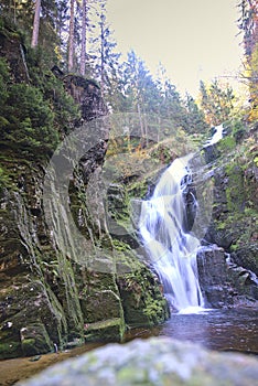 Kamienczyka Waterfall in Sklarszka Poreba, Poland