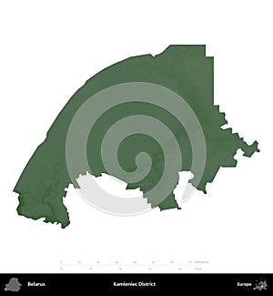 Kamieniec District, Belarus, isolated on white. Physical