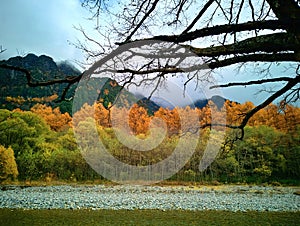 Kamikochi National Park in the Northern Japan Alps of Nagano Prefecture, Japan.