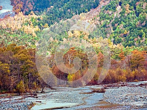 Kamikochi National Park in the Northern Japan Alps of Nagano Prefecture, Japan.