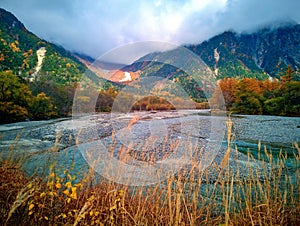 Kamikochi National Park in the Northern Japan Alps of Nagano Prefecture, Japan.