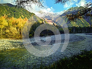 Kamikochi National Park in the Northern Japan Alps of Nagano Prefecture, Japan.