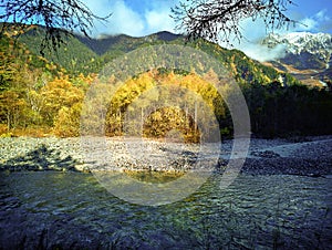 Kamikochi National Park in the Northern Japan Alps of Nagano Prefecture, Japan.