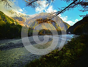 Kamikochi National Park in the Northern Japan Alps of Nagano Prefecture, Japan.