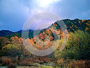 Kamikochi National Park in the Northern Japan Alps of Nagano Prefecture, Japan.