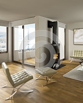 Am Kaminofen II focus