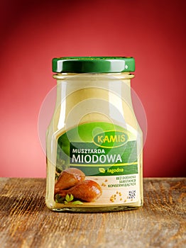 Kamis mustard on gradient background.