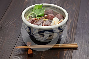 Kamo nanban soba, buckwheat noodles with duck and leeks