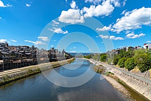 Kamo River or Kamogawa in Kyoto City, Japan