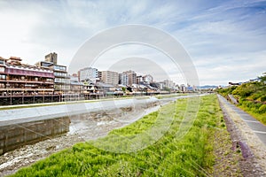 Kamo River View in Kyoto Japan