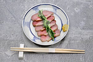 Kamo Rosu ( sliced braised duck breast ), Japanese cuisine photo
