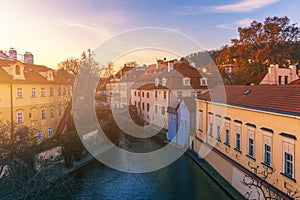 Kampa Island with Certovka River and Watermill in Old Prague, Cz