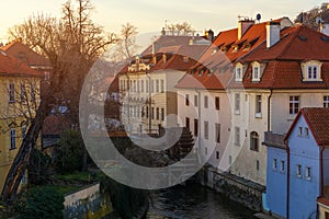 Kampa Island with Certovka River and Watermill in Old Prague, Cz