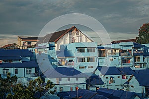 Kampung Biru Arema Blue Village beside Colorful Village Jodipan Malang East Java Indonesia