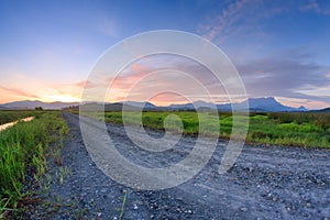 Kampung Sangkir, Kota Kelud, Kota-Kinabalu, Sabah, Malaysia Paddy Field Sunrise Hour