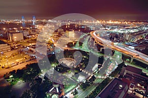 Kanagawa Prefecture,Yokohama Minato Mirai of night view