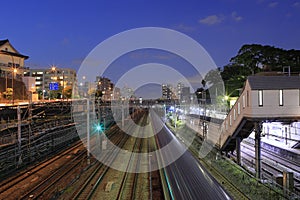 Kanagawa station and railway of Tokaido line