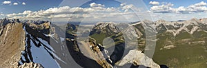 Kananaskis Country Mountain Peaks and Alberta Foothills Wide Panoramic Landscape at Springtime