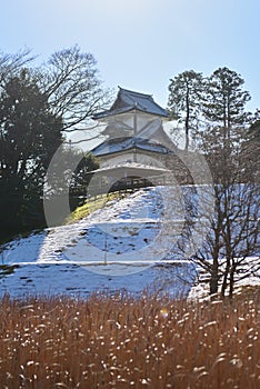 Kanazawa Castle, a historic architecture built in the Edo Period, Japan