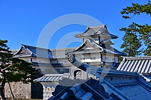 Kanazawa Castle, a historic architecture built in the Edo Period, Japan