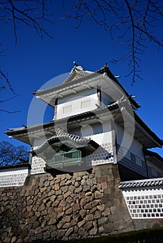 Kanazawa Castle, a historic architecture built in the Edo Period, Japan