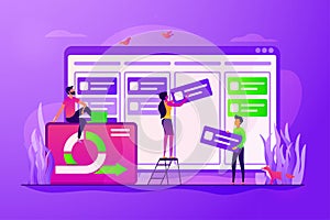 Kanban board concept vector illustration