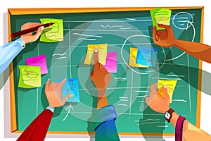 Kanban board for agile scrum vector illustration photo