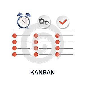 Kanban icon. 3d illustration from project development collection. Creative Kanban 3d icon for web design, templates