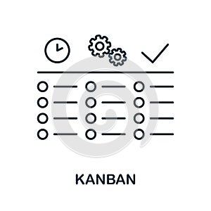 Kanban icon. Line element from project development collection. Linear Kanban icon sign for web design, infographics and