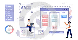 Kanban software development outline concept Agile visual project management method