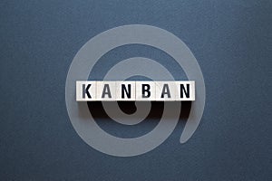 Kanban - word concept on cubes
