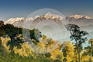 Kanchenjunga mountain range , Himalayan mountain in backdrop, Sikkim