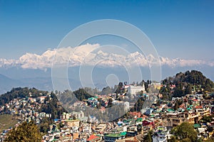 Kanchenjunga view from Darjeeling in nice weather, India photo