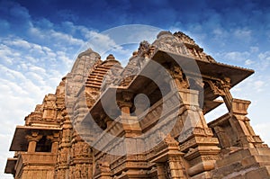 Kandariya Mahadeva Temple, dedicated to Lord Shiva, Western Temples of Khajuraho, Madhya Pradesh, India. Khajuraho is an UNESCO