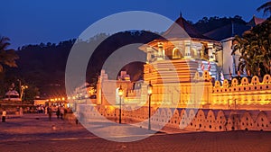 Kandy, Sri Lanka: Temple of the Tooth at night