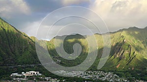 Kaneohe village, Community College on Oahu island, Hawaii nature landscape views