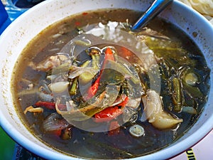 Kang Om A savoury thick soup made from spices and vegetables with your choice of meat