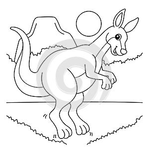 Kangaroo Animal Coloring Page for Kids