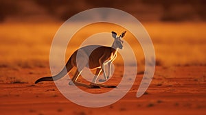 Kangaroo Bounding Across the Australian Outback